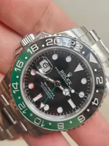 VSF Sprite GMT-Master II front view black dial green black bezel