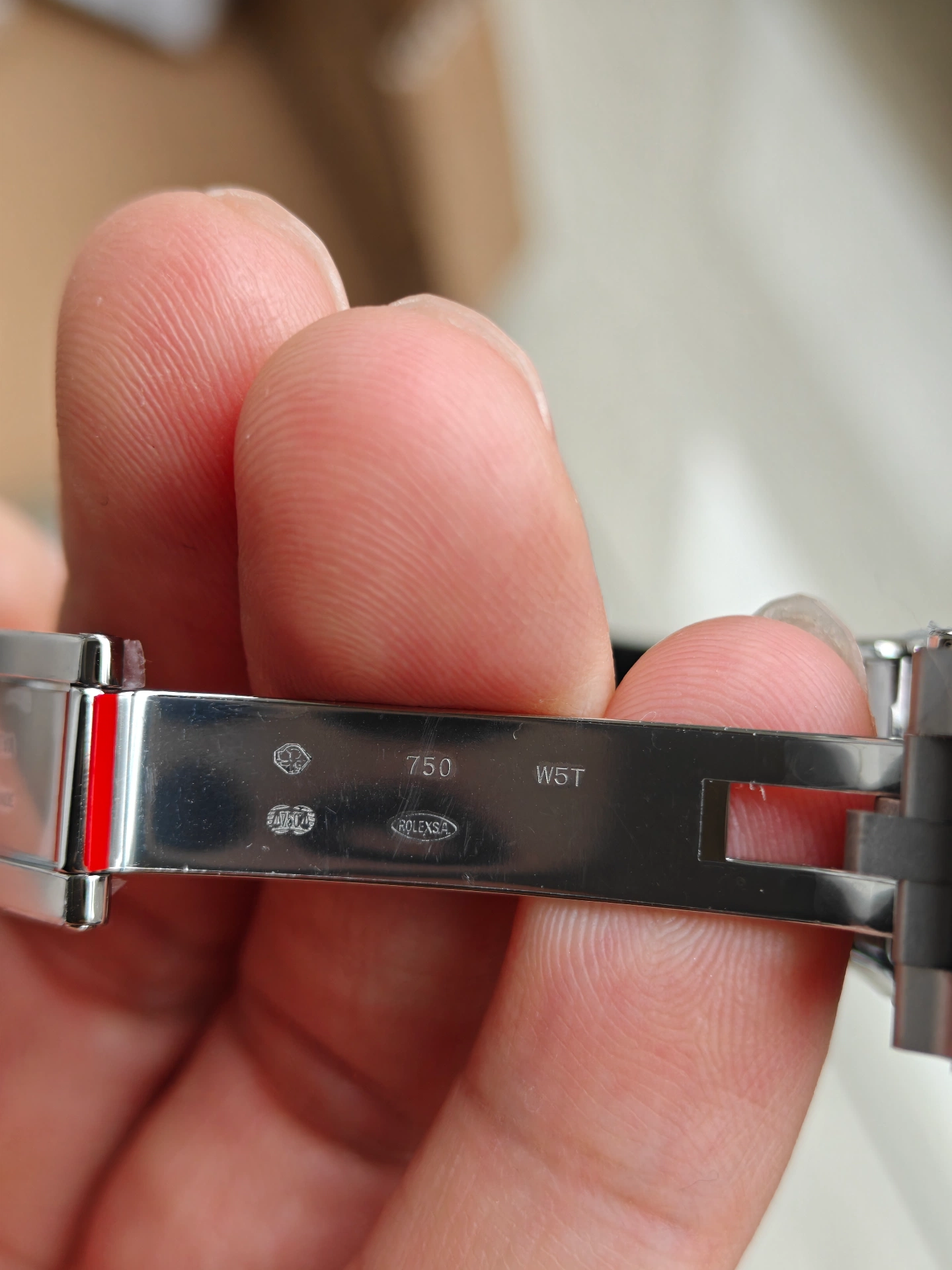 VSF White Gold Yacht-Master 42 clasp inside hallmarks 750 W5T ROLEXSA