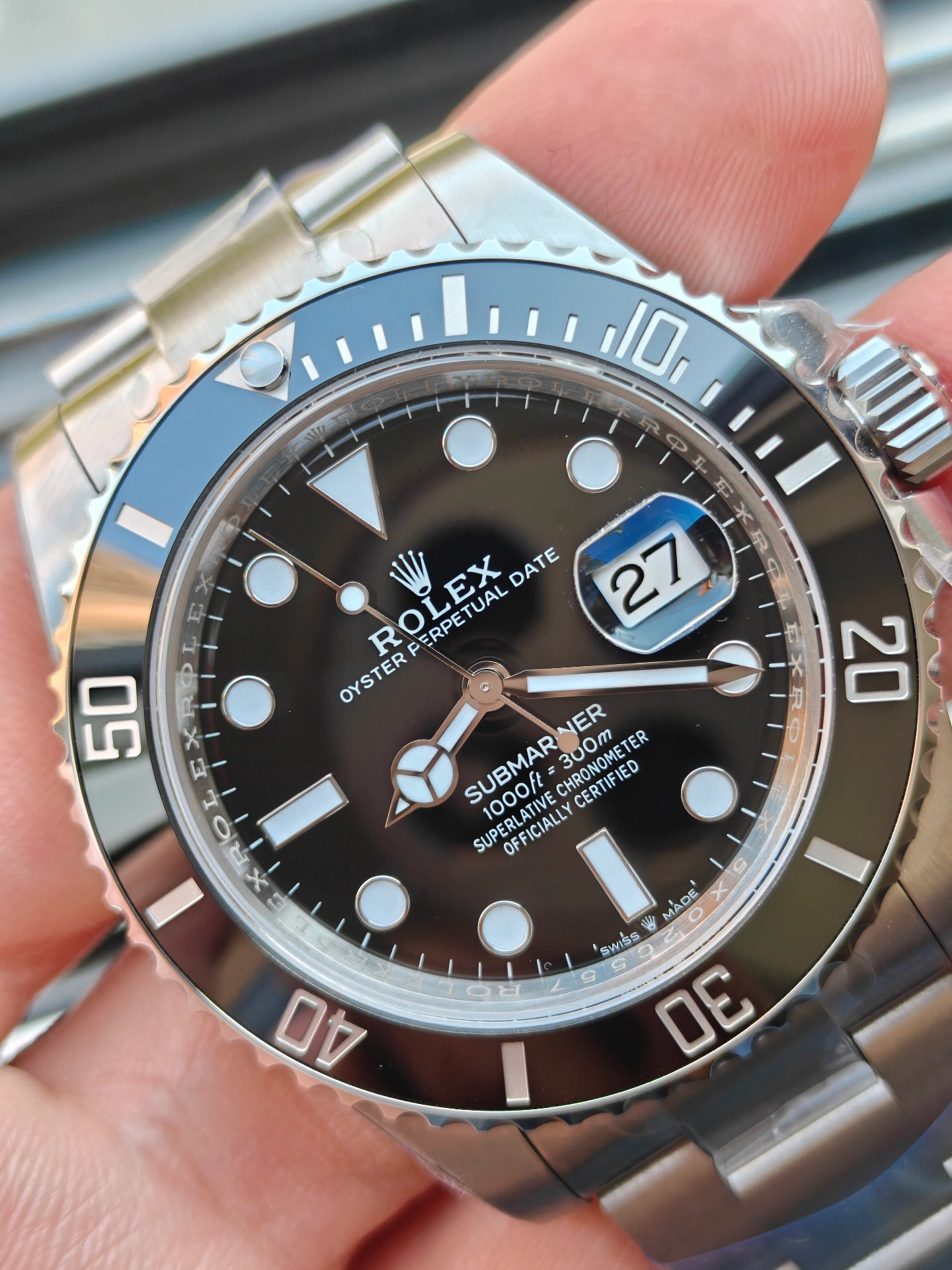 VSF Submariner Date Zifferblatt Detailwinkel